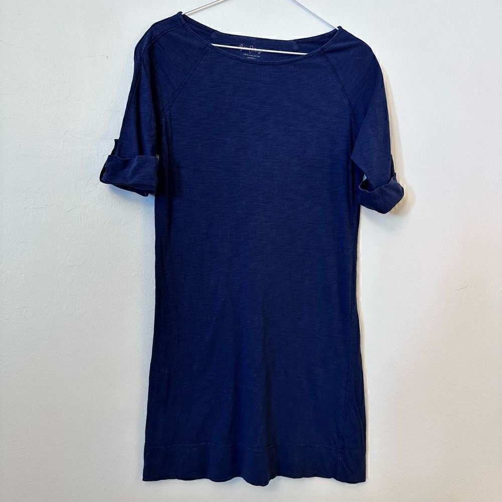 Lilly Pulitzer Women's Folded Short Sleeves Soft Lightweight Casual Mini Navy Dr
